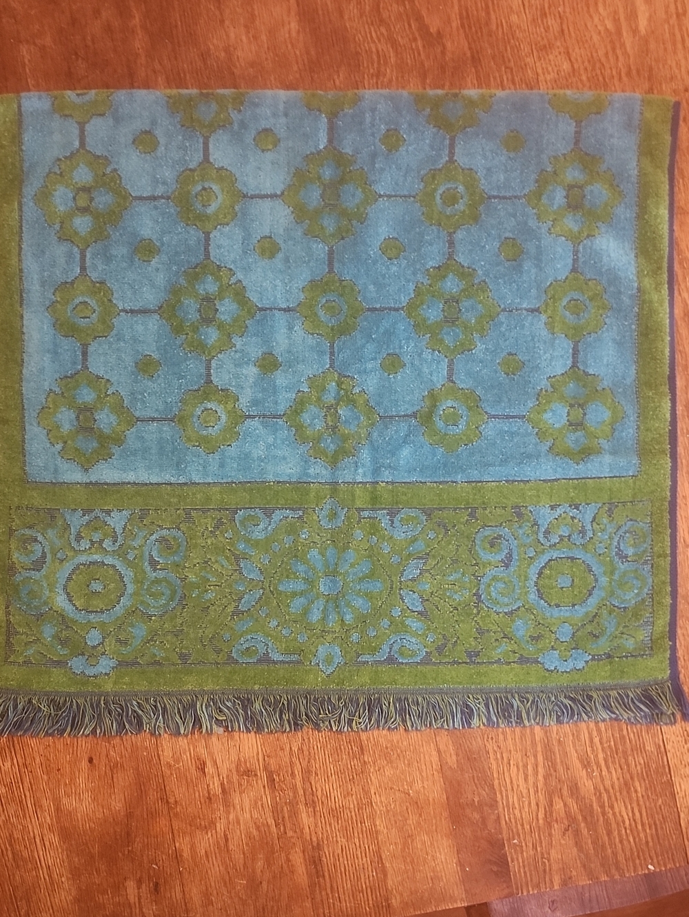 Blue and Green Floral Vintage Bath Towel